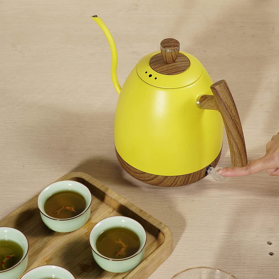 1000ML Electric Kettle Gooseneck Hand Brew Coffee Pot 1350W Slender Fine-mouth Jug 304 Stainless Steel Teapot Kettles 220V 4