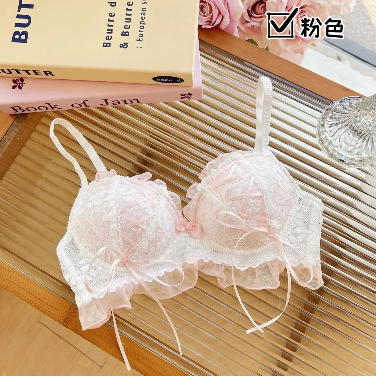 Japanese Style Lolita Princess Wind Lace Lace Lingerie Design for Girls Push-up Bra Women Underwear  Push Up Bra