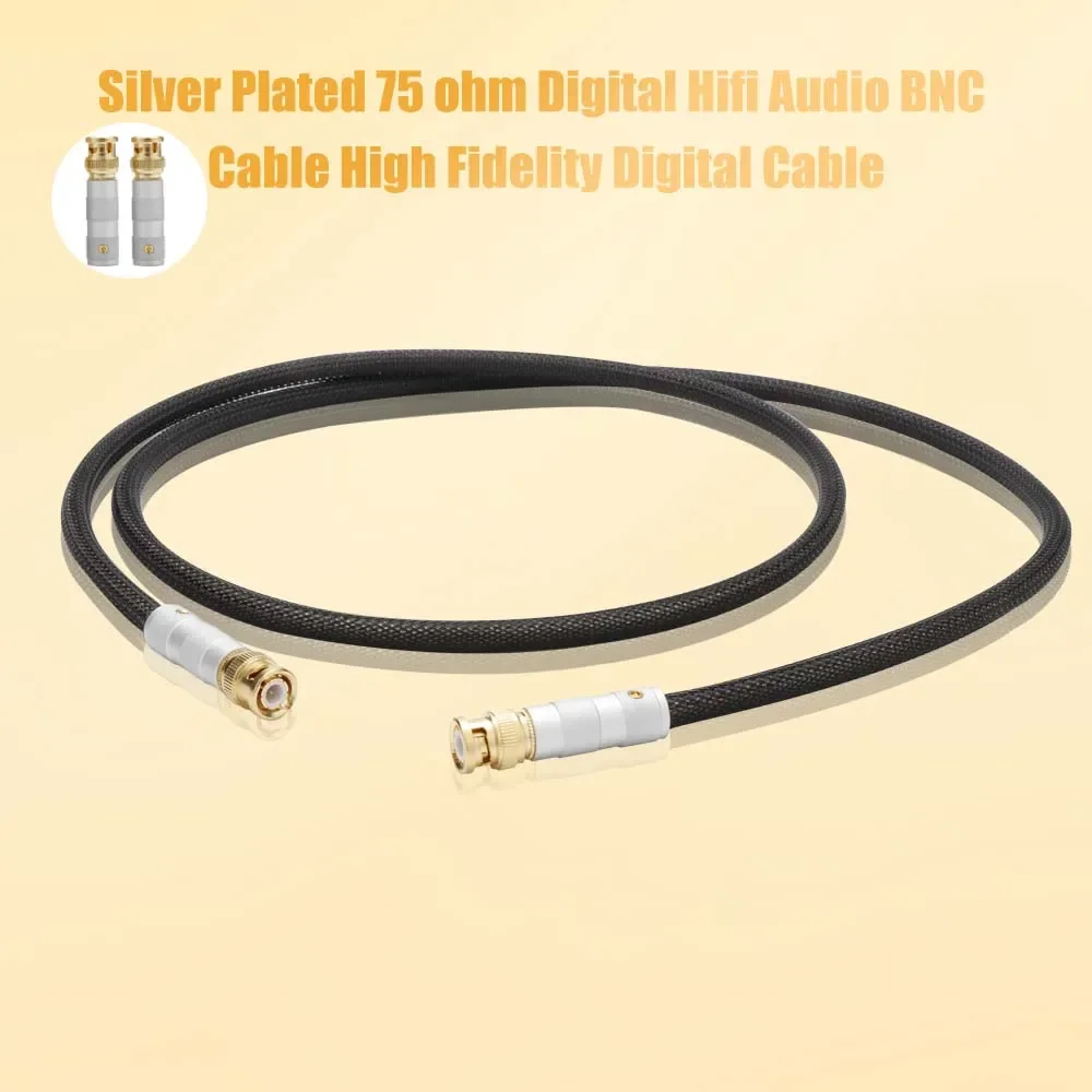 Cavo Bnc Audio Hi-Fi Digitale Placcato Argento Premium Da 75 Ohm-Cavo Digitale Ad Alta Fedeltà Da 8Mm-Nuovo Di Zecca E Di Alta Qualità"