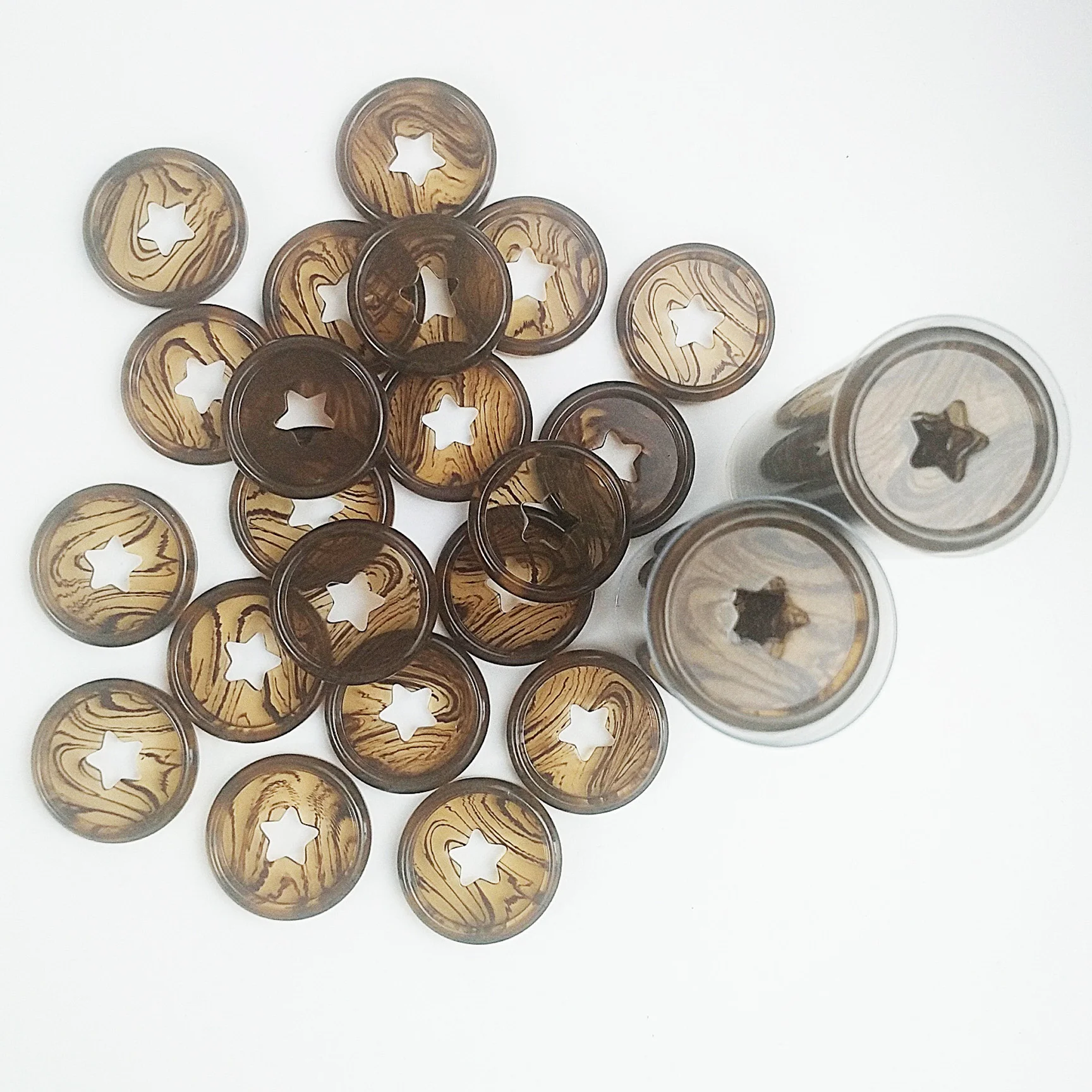 Mushroom Hole Discs Loose-leaf Ring Disc Planner Binding Binder Rings Discbound Notebook 28mm Discbound Discs Amber Star 11pcs
