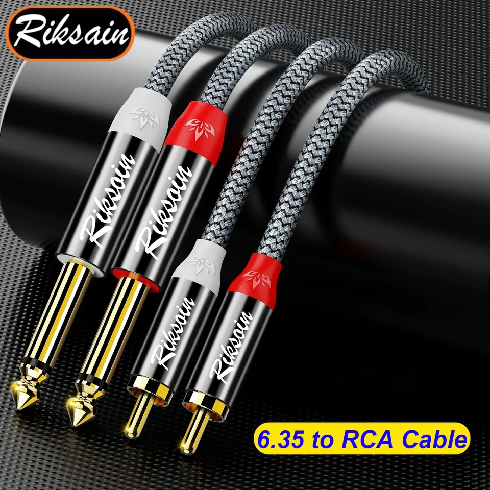 RCA - 1/4 Ses Kablosu, Çift 1/4 İnç TS - Çift RCA Stereo Ses