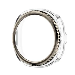 Enhanced Bezel Ring Cover Case - Premium Protector Hard PC Bumper Shell for Watch 8 classic 46mm (Titanium)