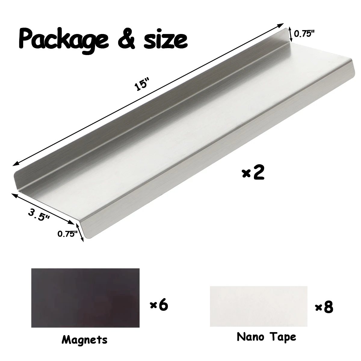 Stainless Steel Shelf for Stove Top, Magnetic Shelf Over the Stove, Spice Rack, Kitchen Organizer Equipped with Nano Tape 6