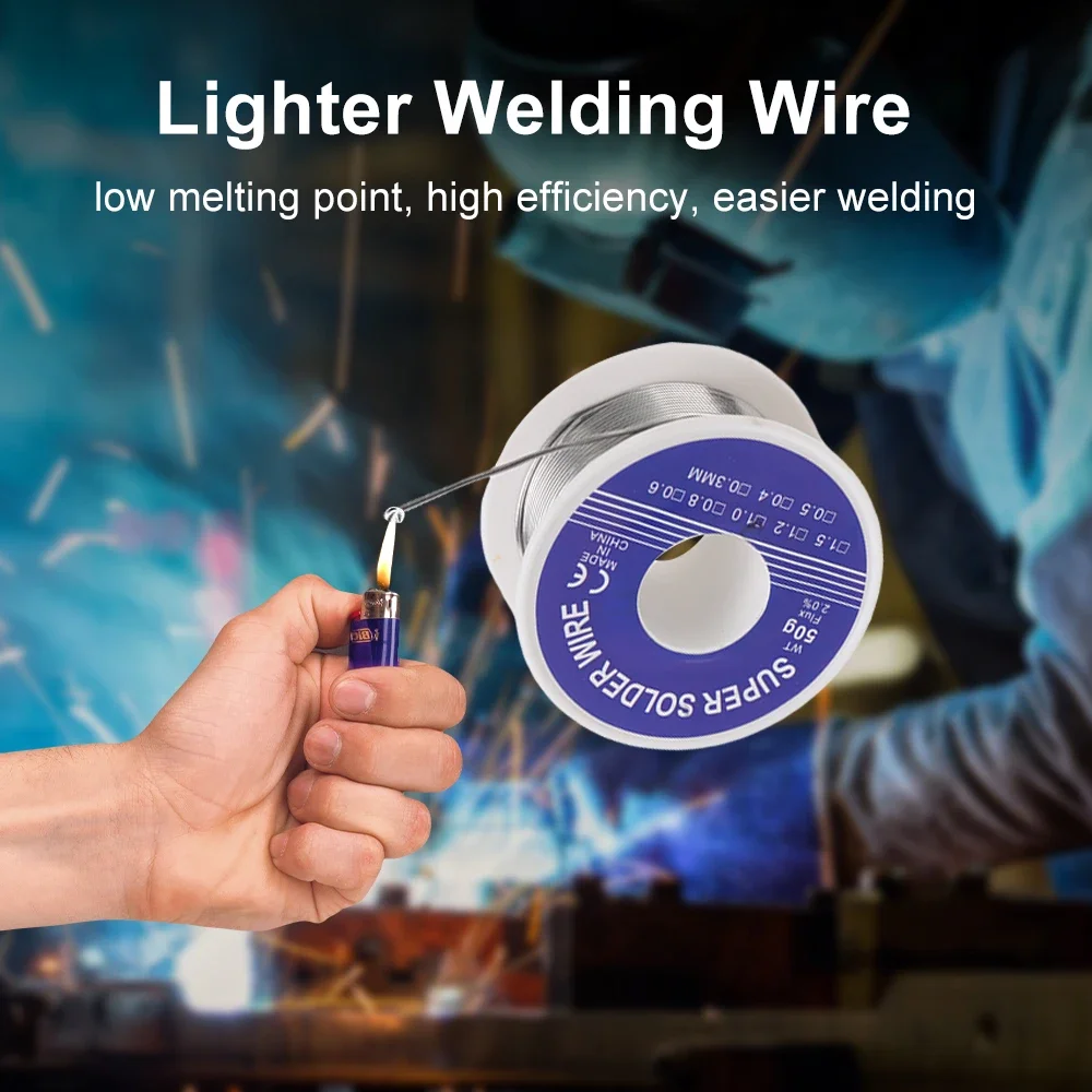 Soldering Wire Tin Wire Soldering Wire Flux Melt Rosin Core Solder Roll No-clean for Electrical Repair IC Repair