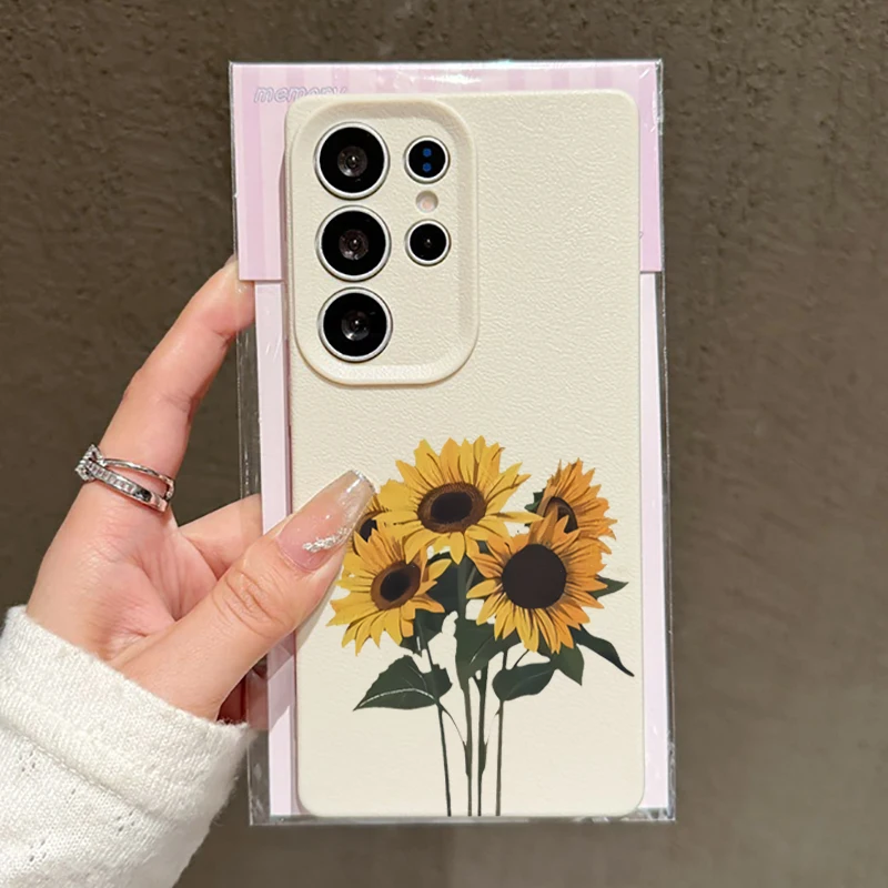 Yellow Sunflower Art Pattern Shockproof Phone Case - Soft Protective Cover