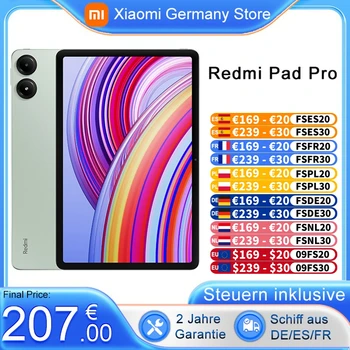 2024 Xiaomi Redmi Pad Pro Global Version Snapdragon 7s Gen 2 Octa Core 12.1 ”120Hz Screen 10000mAh Big Battery 8MP Camera