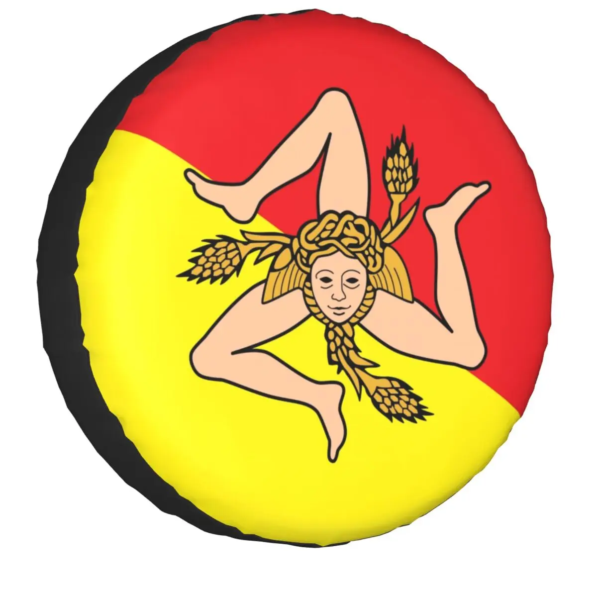 Italian Island Sicily Flag Spare Tire Cover For Toyota Sicilian Bandiera 4Wd 4X4 Rv Car Wheel Protector 14" 15" 16" 17" Inch