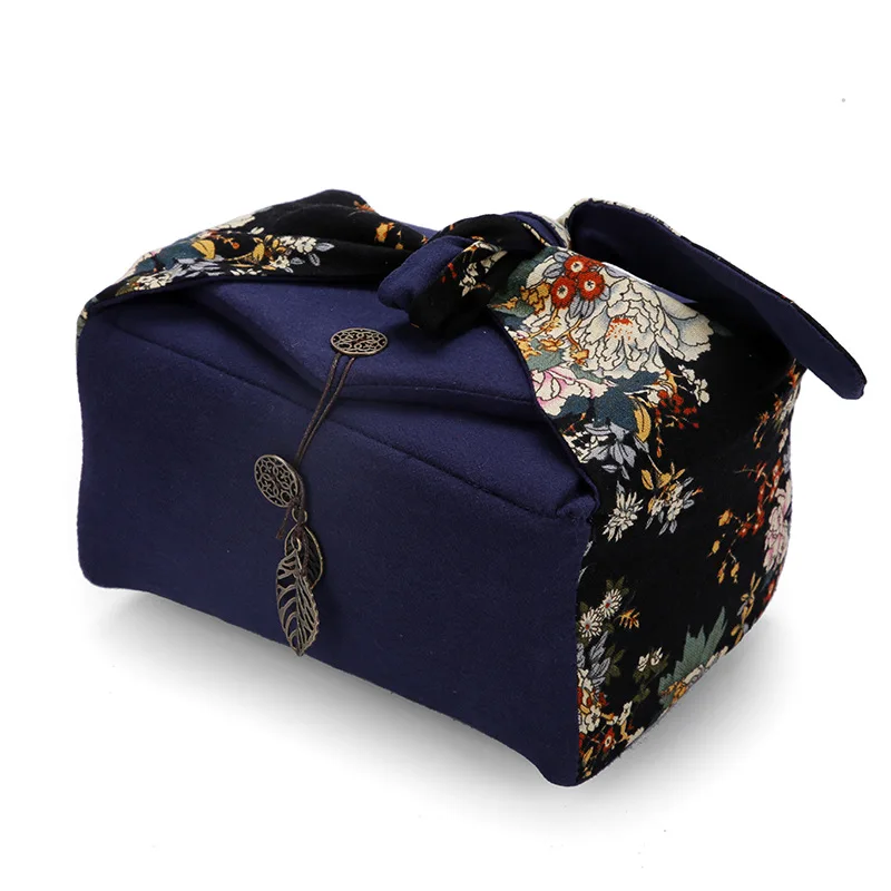 Cotton And Linen 1 Pot 4 Cups Tea Set Cloth Bag Portable Travel Storage Bag Tea Cup Pot Portable Cozies LC670