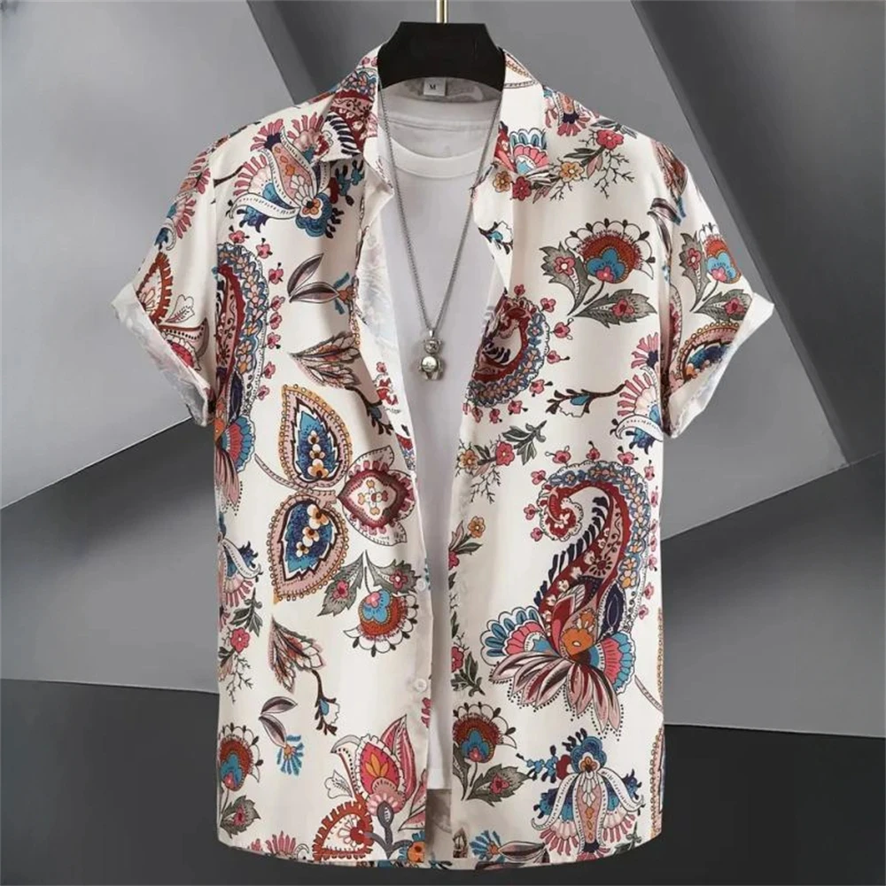 Ethnic Pattern Lapel Men Shirt 3D Print Man/Women Casual Fashion Short Sleeves Shirts Button Streetwear Oversized Unisex Clothes