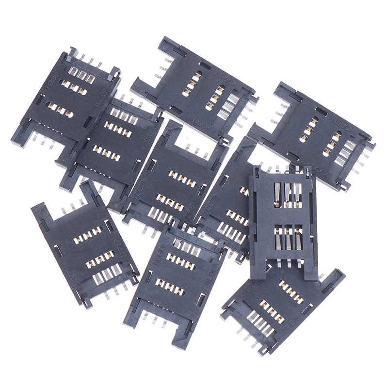 10pcs SIM Card holder 6P SMT SMD 6 PIN Card Socket / 6pin Slot / Seats/ Holder connector for phone