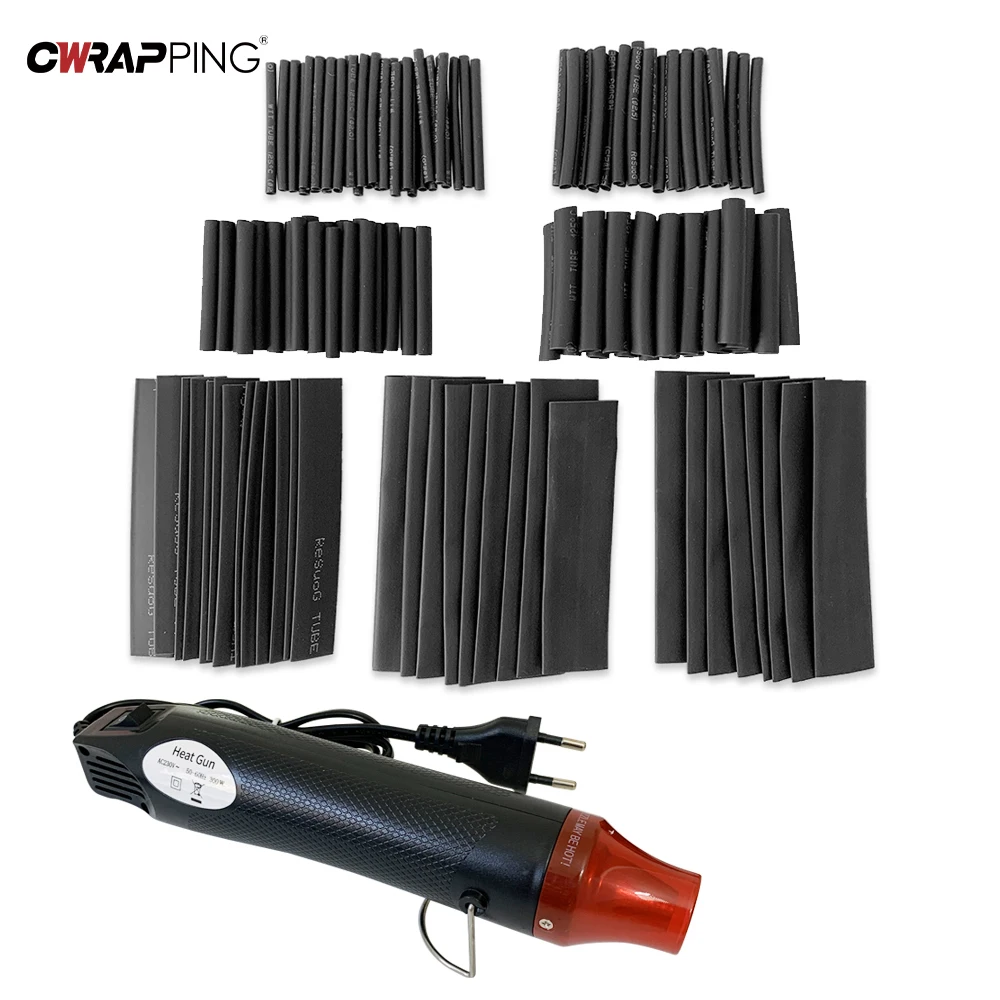 Heat Shrink Tubing Set Electrical Connection Wire Wrap Cable Car Wire 2:1 Assorted Sleeving Tube Set Wrap Assortment Hot Air Gun