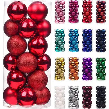 New 24pcs/Lot 8cm Color Decoration Ball Christmas Tree Hang Ornaments Shiny Bauble Ball For Home House Bar Party Decor 1