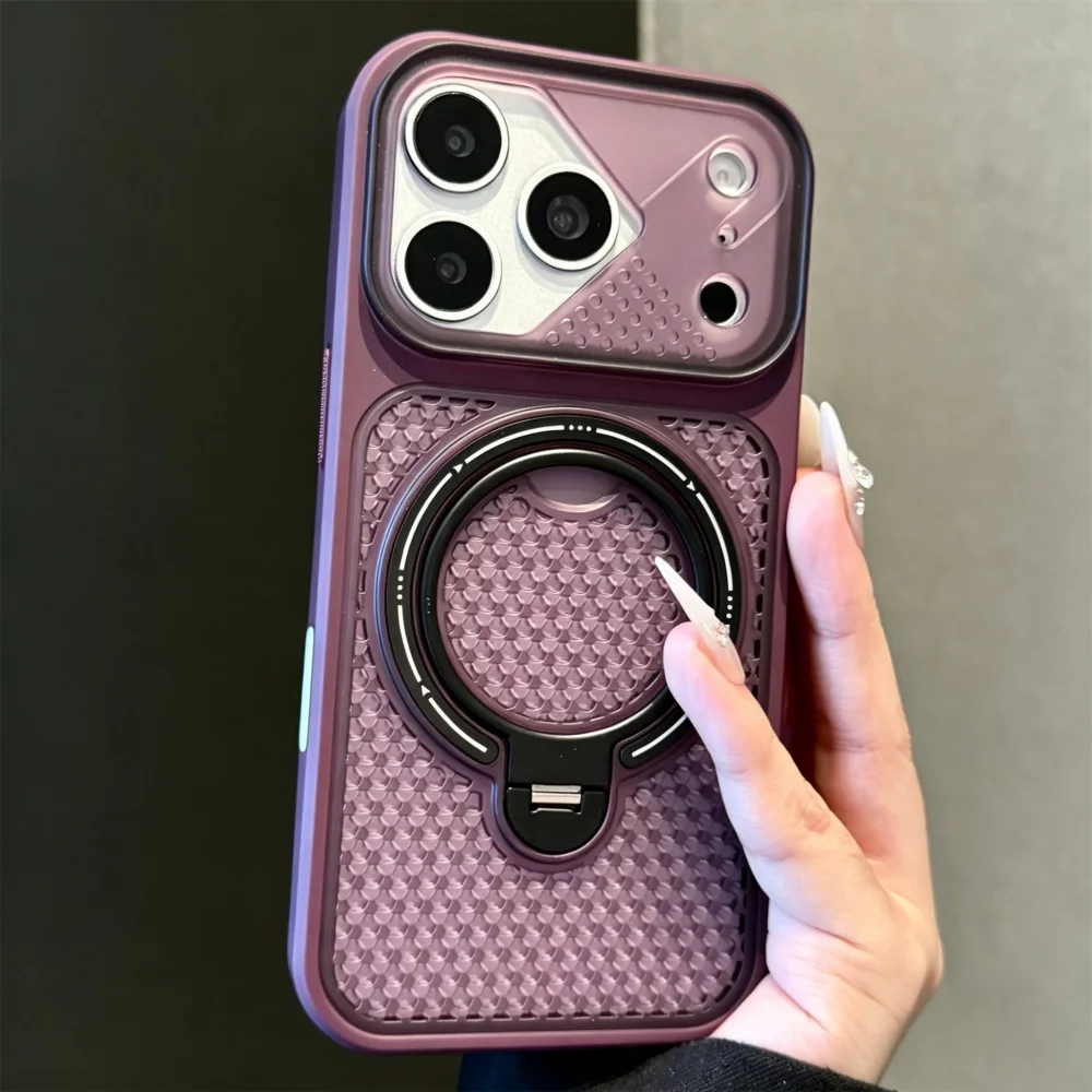 Luxury Honeycomb Transparent Magnetic Stand Armor Cover