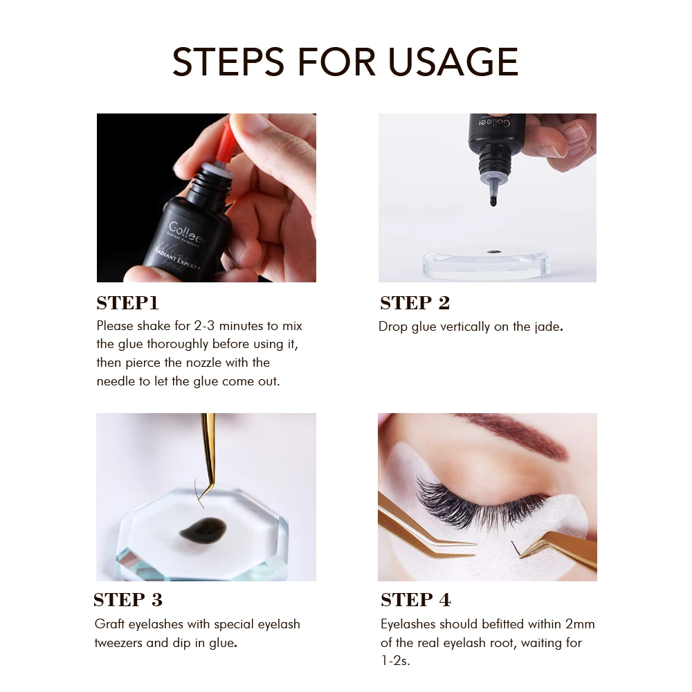 Gollee Eyelash Glue 0.5s Fast drying lashes glue for Salon Artist Eyelash Extensions Glue Profession eyelash extension supplies 3