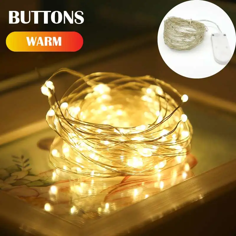 thumbnail image 1 of Guirnalda de luces LED de 5 m, 10 m y 20 m para Navidad, Año Nuevo, resistente al agua, con alambre de cobre, para bodas, fiestas, cortinas, 1 of 5