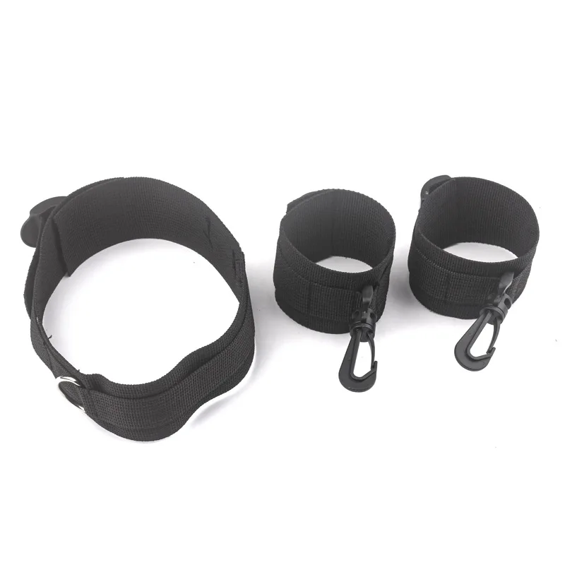 Neck Collar Fetish to Hand Restraint Wrist cuffs Slave 3 RING LEASH Harness Bondage Adult fetish Sex Game_voghion.com