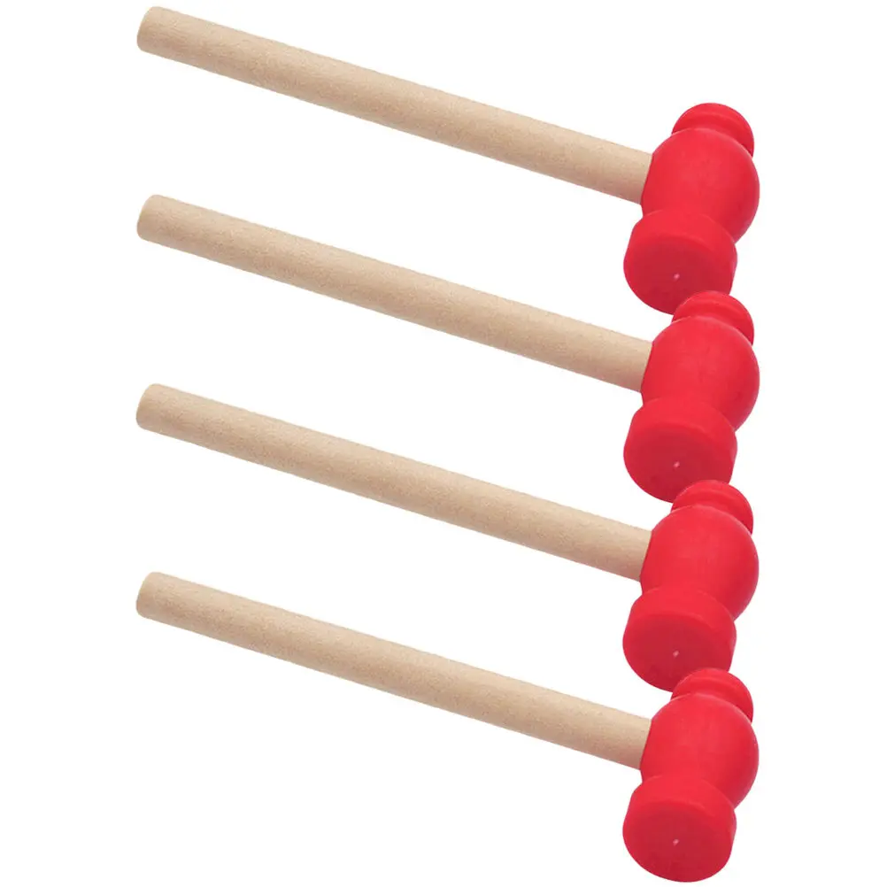 4Pcs 어린이 시뮬레이션 수리 도구 해머 세트 경량 나무 망치 교육용 어린이 인터랙티브 놀이