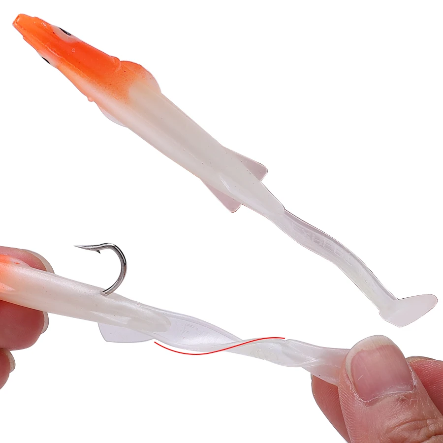 FISH KING Fishing Soft bait with hook Eel cub lifelike Silicone Bass lure  3D Eyes Jerkbaits Swimbaits Pesca tackle Accessories