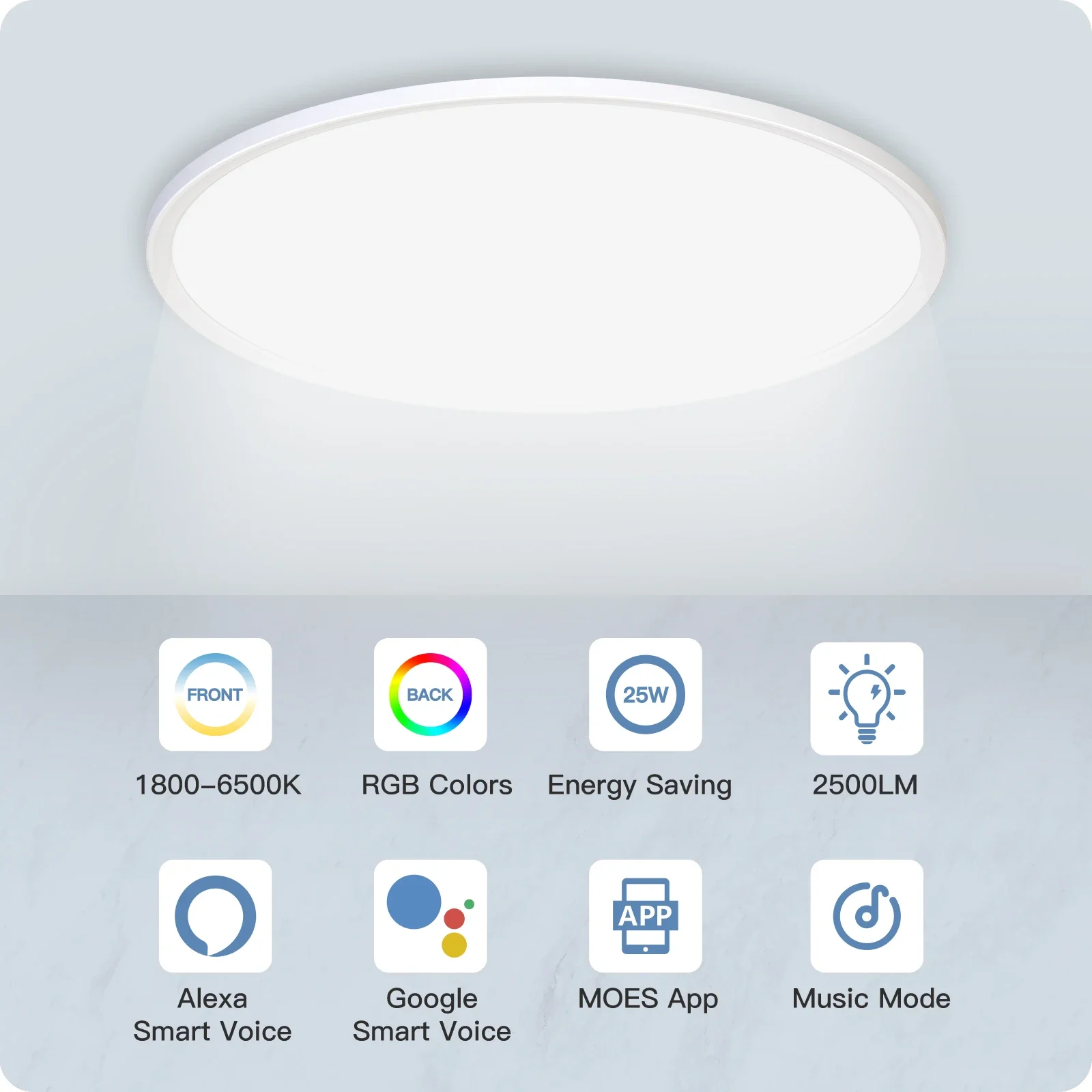 MOES WIFI Ceiling Light Smart LED Lamp RGB Dimmable luminaire ultrathin Energy-saving TUYA APP Remote Control Voice Google Alexa smart switch,smart light switch,smart led lamp