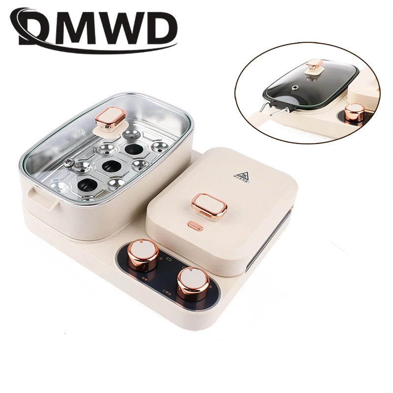 Light Food Sandwich Breakfast Machine Multi-function Waffle Toast Bread Baking Pan Food Steamer Fried Eggs Omelette Frying Grill