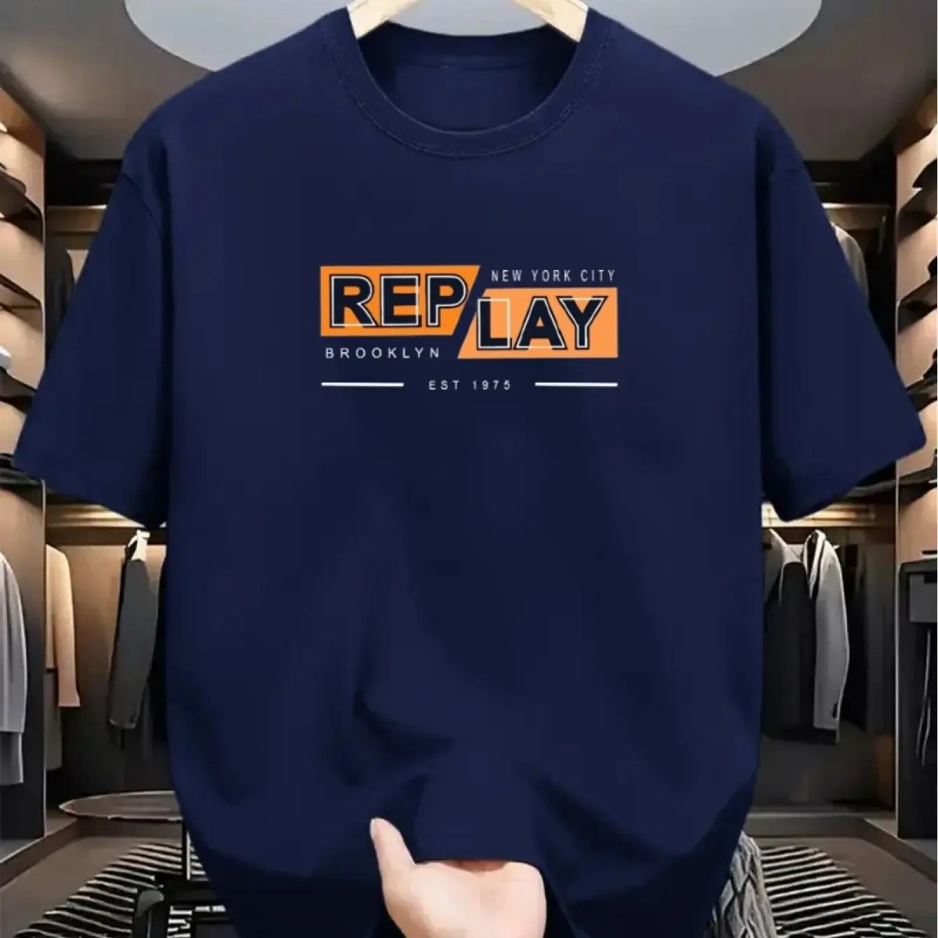 送料込★REPLAY★M3049.000.23732PTシャツ REPLAY Print Men'S Casual Short Sleeve T-shirt, 100% Cotton