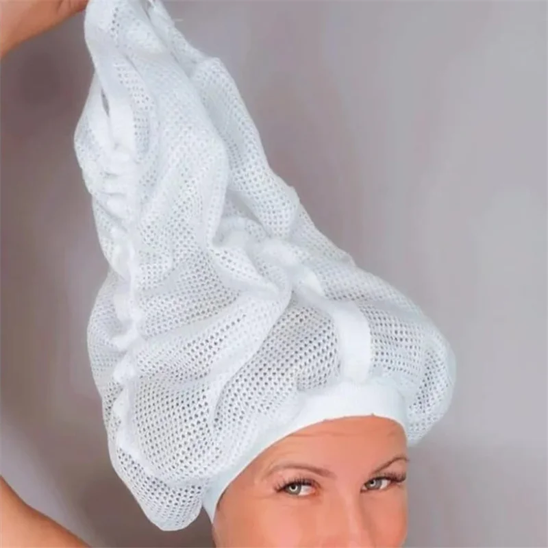 Drying Curly Hair Bonnet With Drawstring Adjustable Net Plopping Cap For Blowdrying Long Hair Fast Drying Cruelty-free Testing