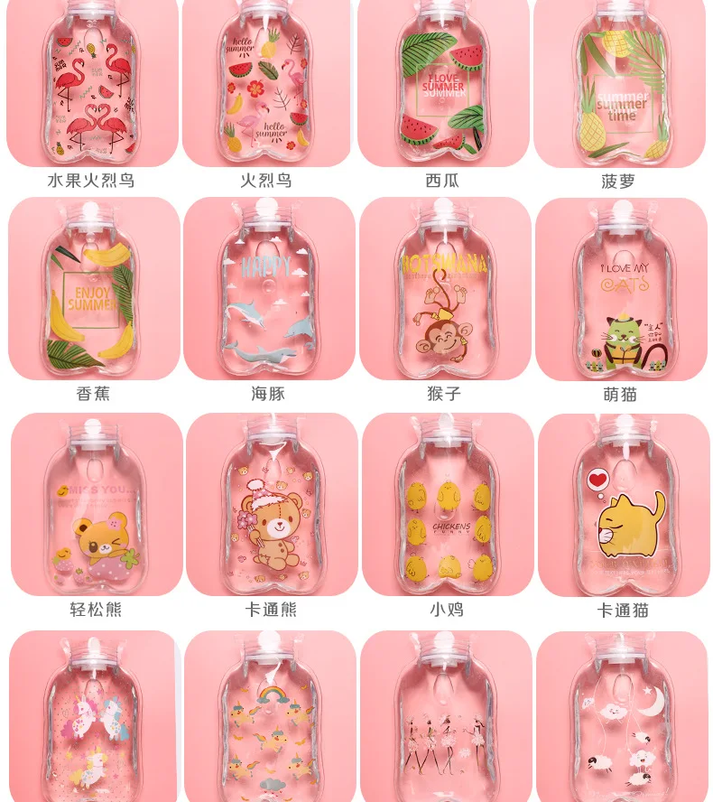 Bottle Mini Cartoon Hot Water Transparent PVC Hot Water Bottle Small 4 undefined Cartoon Hot Water Bottle Mini Transparent PVC Hot Water Bottle Small