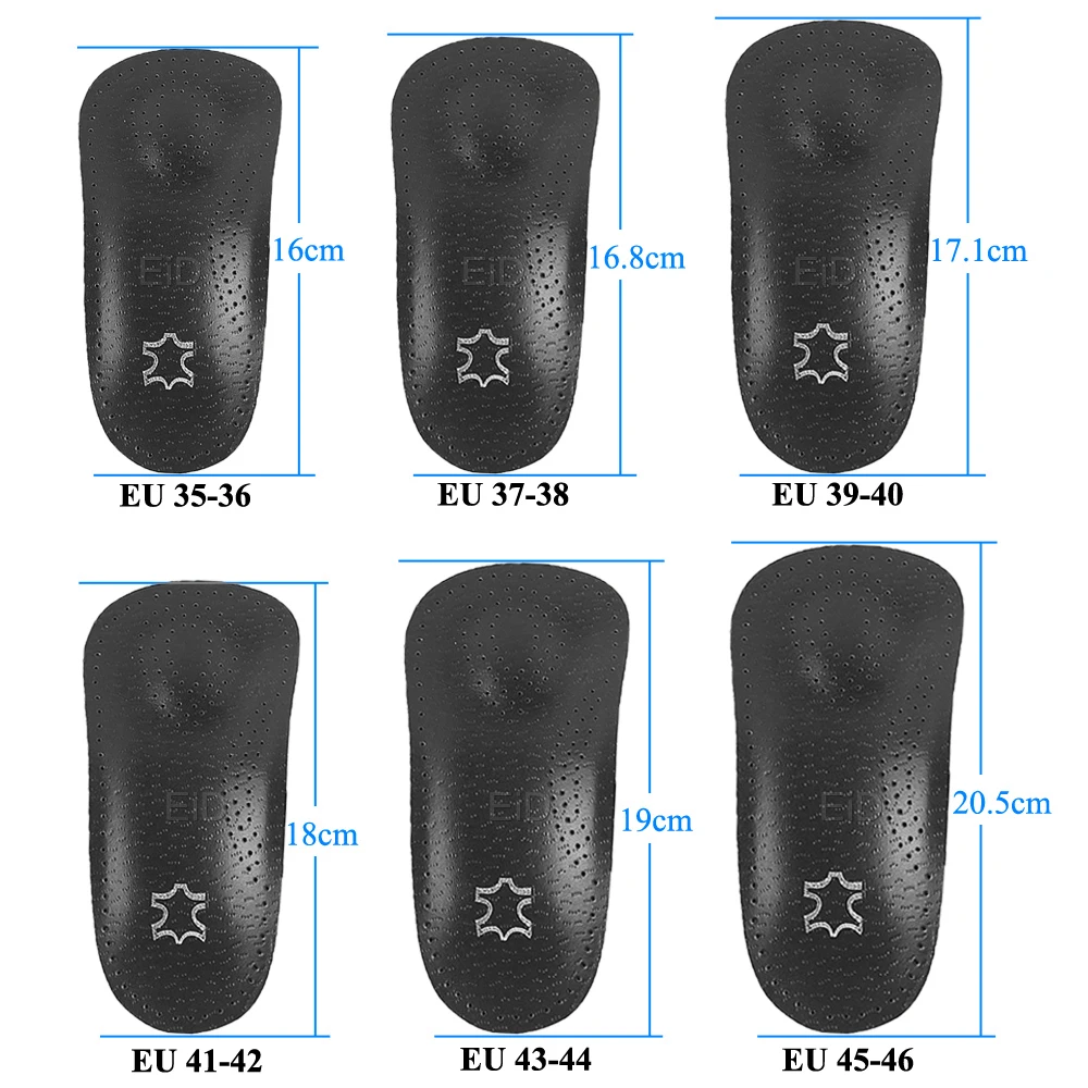 Eid Unisex Leder Orthese Plattfuß Schuh Einlegesohlen High Arch Support ortho pä dische Pad zur Korrektur Ochsen bein Gesundheit Fußpflege schwarz – Detail 17