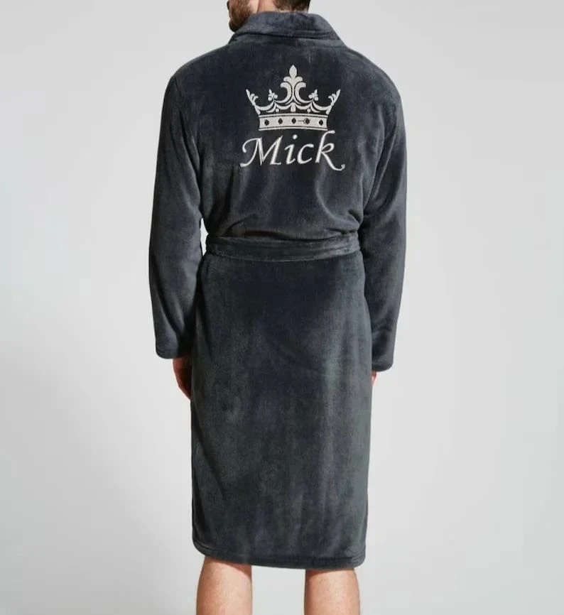 Personalised Name Embroidery Bathrobe Soft Terry Cloth Robe Personalized Spa Hotel Robes Winter Cozy Gift for Couple