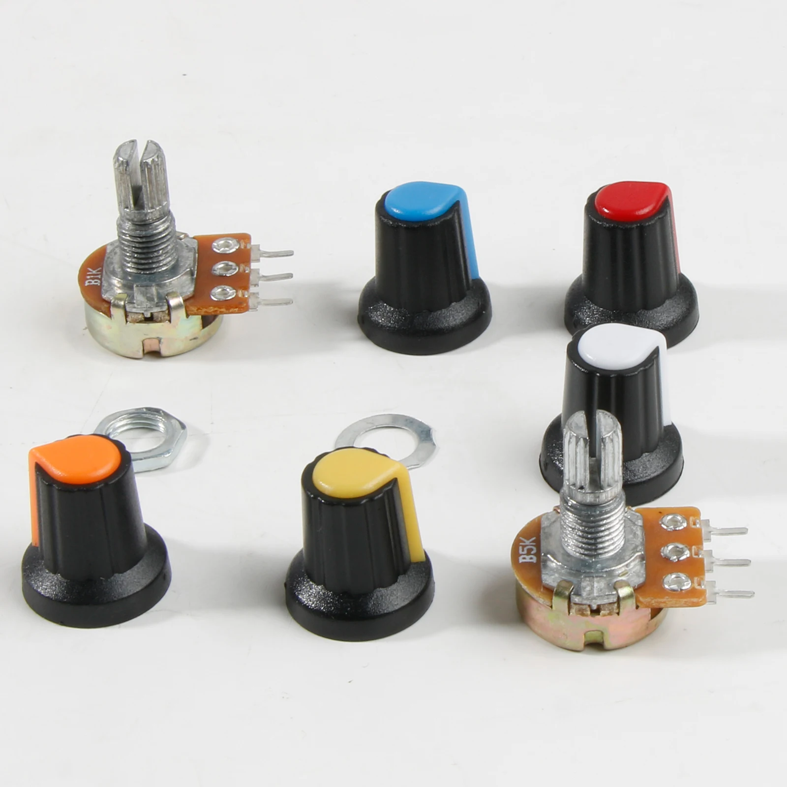 30sets WH148 Potentiometer Assortment potentiometer kit Variable Resistors With Nuts And Washers 1k 10k 50k 500k 1M