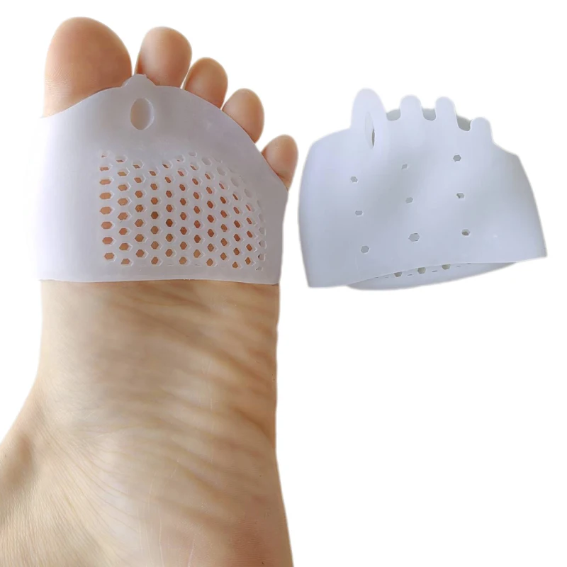 1 para silikonowych podkładek na przednią stopę korekcyjne korekcyjne żelowe korekcje Separator palców stopy nakładające się separatory do pielęgnacji stóp