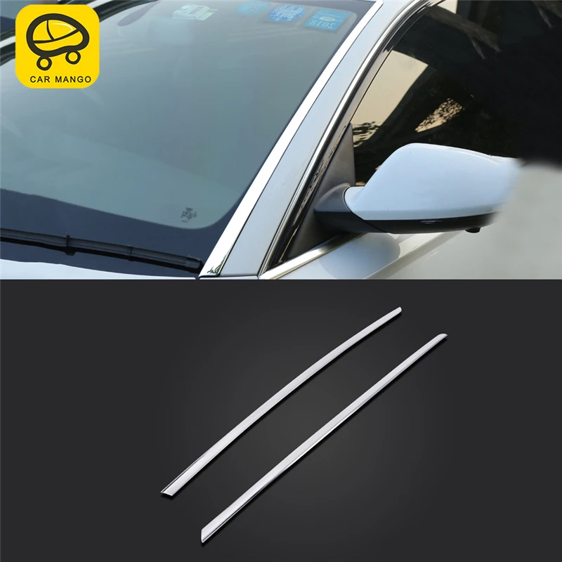 

CARMANGO For Audi A6 C7 2011-2018 Car Styling Front Windshield Windscreen Cover Frame Trim Sticker Chrome Exterior Accessories