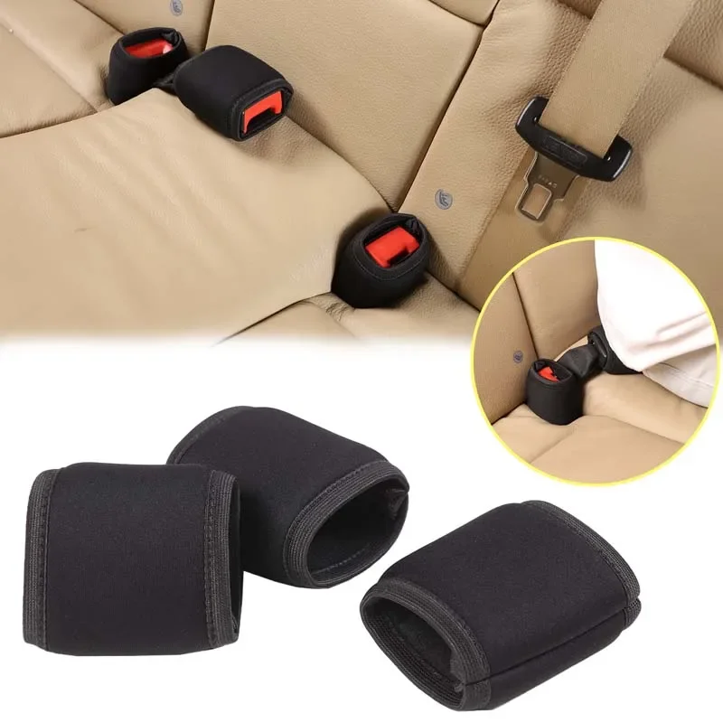 

For BMW 3 Series E90 320i 2005-2012 Cloth Black Car Rear Seat Belt Base Protective Cover Sticker Car Interior Accessories 3pcs