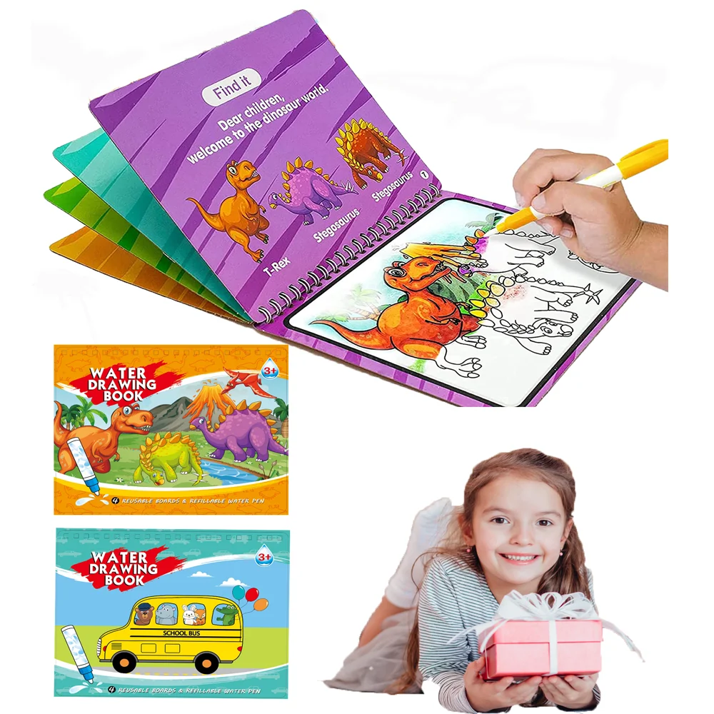 Children Water Coloring Book Kids Montessori Reusable Coloring Book Magic  Water Drawing Book Sensory Early Education Toy for Kid - AliExpress