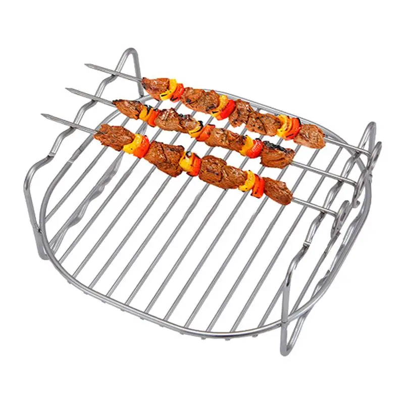 Stainless Steel Airfryers Double Layer Rack Versatile Round Roasting