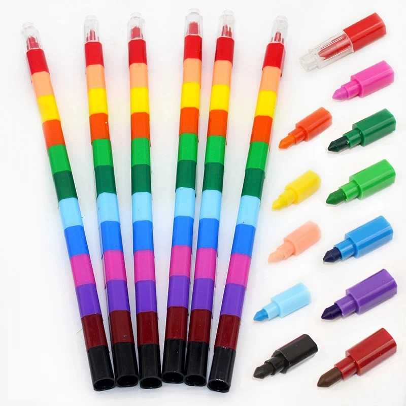 Stackable Crayon Paint Brush Marker Pens Coloring Tools Household Handicrafts Digital Oil Art drawing Kids Party Favors TMZ marker pen painting brushes paint pen art pens