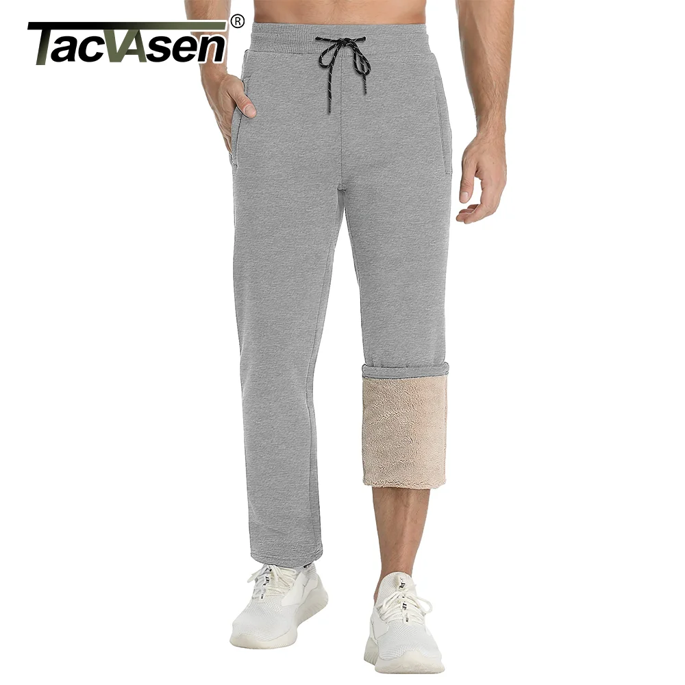 Men's Fleece Pants Heavyweight Sherpa Lined Sweatpants Running Jogger With Drawstring Winter Thicken Warm sport jogging trousers fleece sweatpants