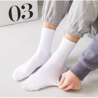 5 paires de chaussettes blanches en coton pour hommes, nouveau Style, douces et respirantes, longues, de sport, d'été et d'hiver, grande taille 6