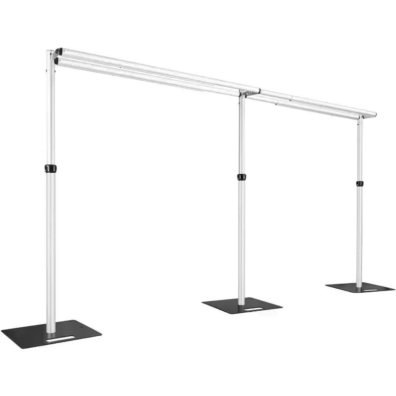 Pipe and drape backdrop stand 20x10ft Double Crossbar Pipe and Drape Stand kit Retractable square aluminum frame Wedding Party Event Decor wall background