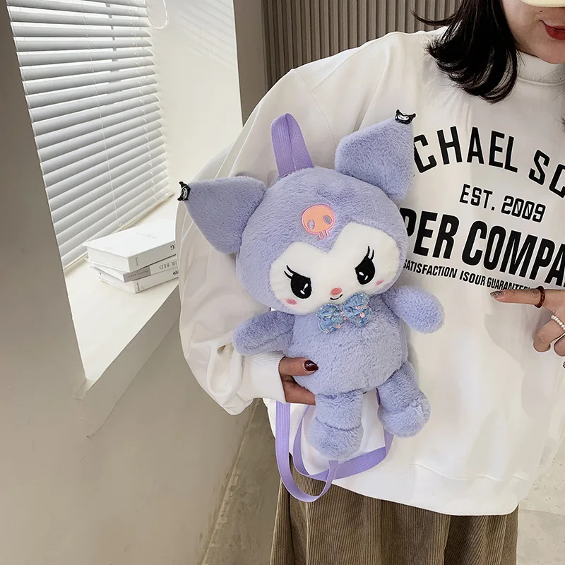 Kawaii Kuromi Plush Backpack For Girls Women Cute Cartoon Soft Stuffed Plush stuffedBags Mini Small School Bag Birthday Gifts