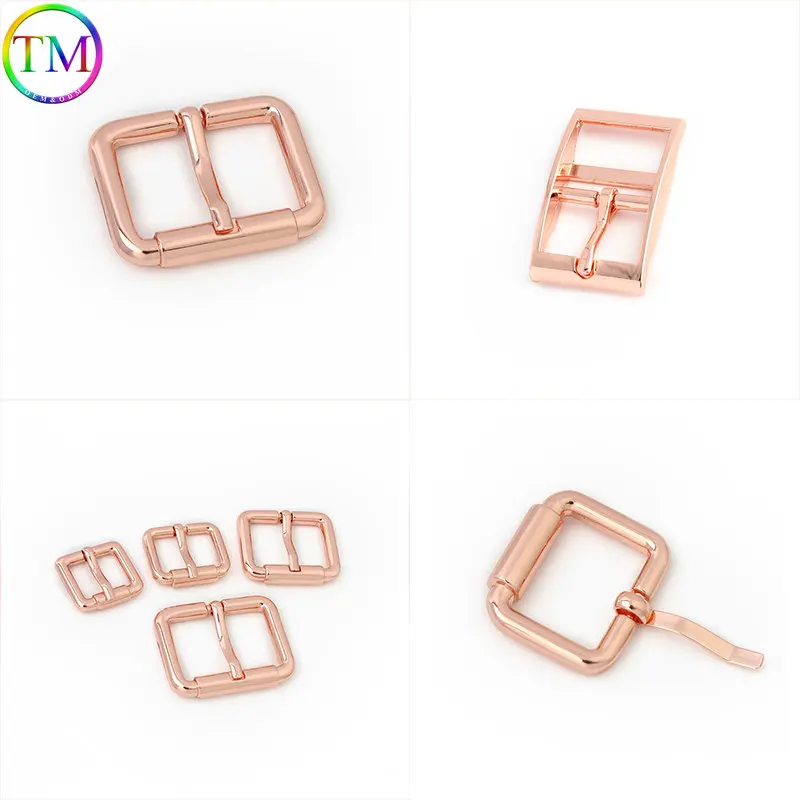 16mm 20mm 25mm 32mm Rose Gold Metal Belt Web Buckles Adjustable Slide Strap Roller Pin Buckle For Diy Bags Clasp Accessories