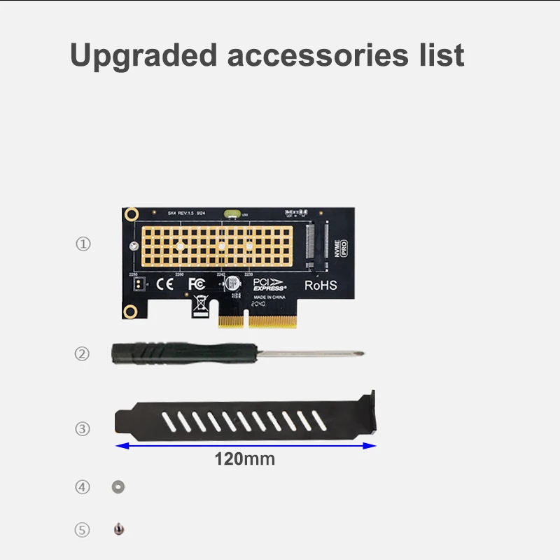 4.0, 64Gbps, M-Key, PCIe4.0, X1, X4, Desktop,