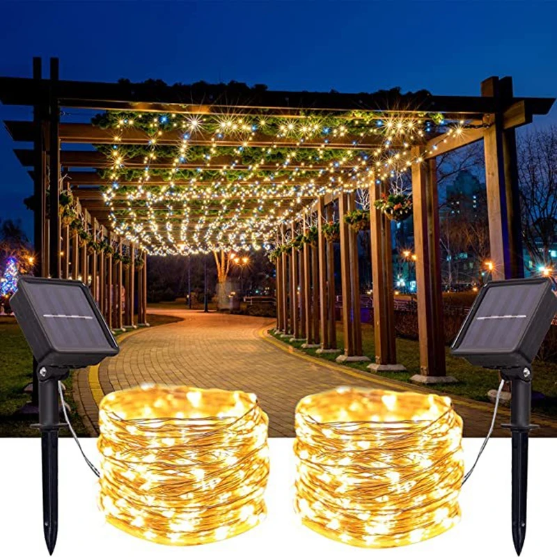 

7m/22m/32m LED Solar Light Outdoor Fairy Garland String Light Waterproof Garden Festoon Lamp Christmas Yard Patio Party Decor
