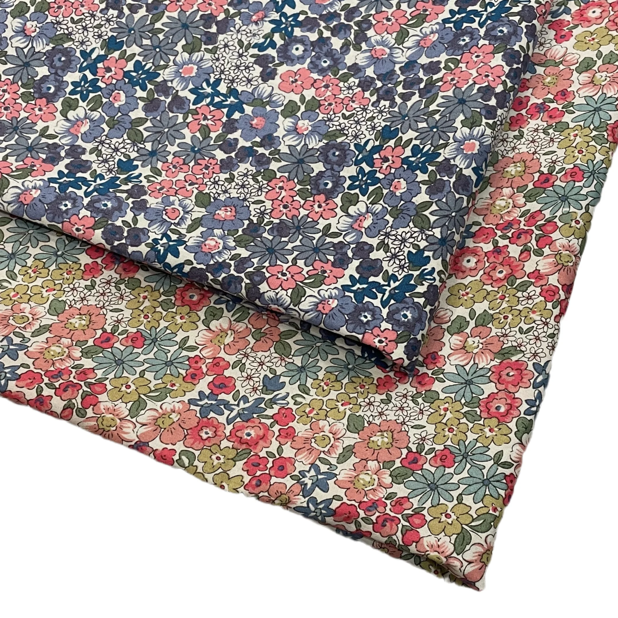 Libby Red Flowers and Plants 100% Pure Cotton 40S Like Liberty Fabric Digital Printing For Sewing Cloth Dresses Skirt Kids Design cotton fabric