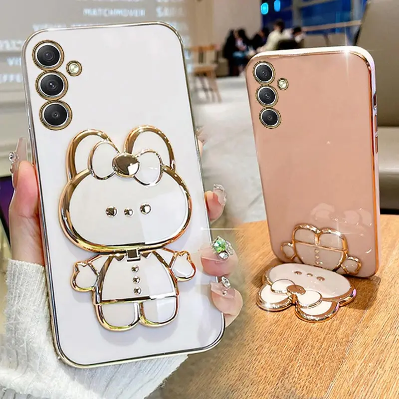 Premium Mirror Plating Phone Holder Case with Stand Cover – Stylish Protection