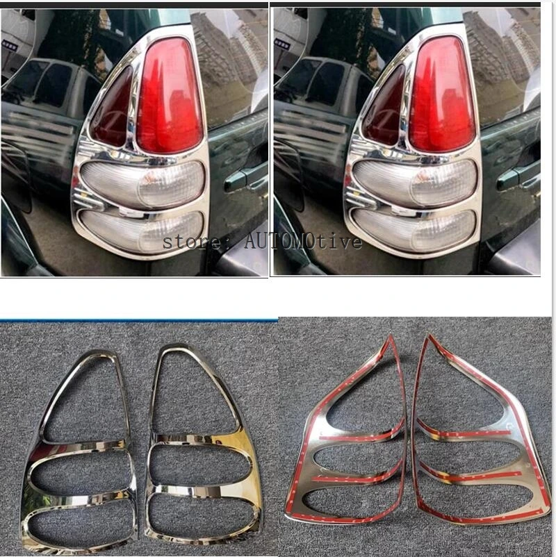 

Chrome Rear Tail Light Lamp Cover Trim 2pcs\set for 2003 2004 2005 2006 2007 2008 2009for Toyota Prado Land Cruiser FJ120