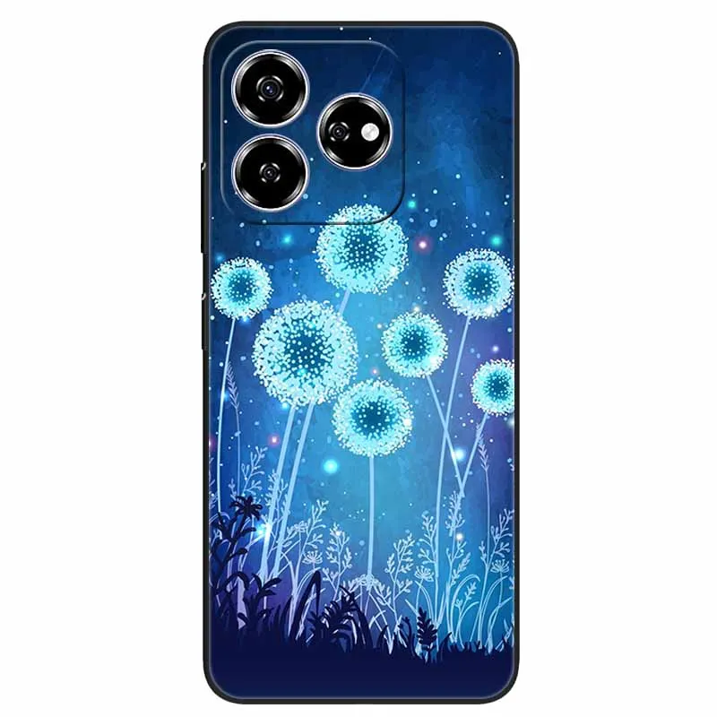Stylish Black TPU Soft Silicone Phone Cover with Artistic Design