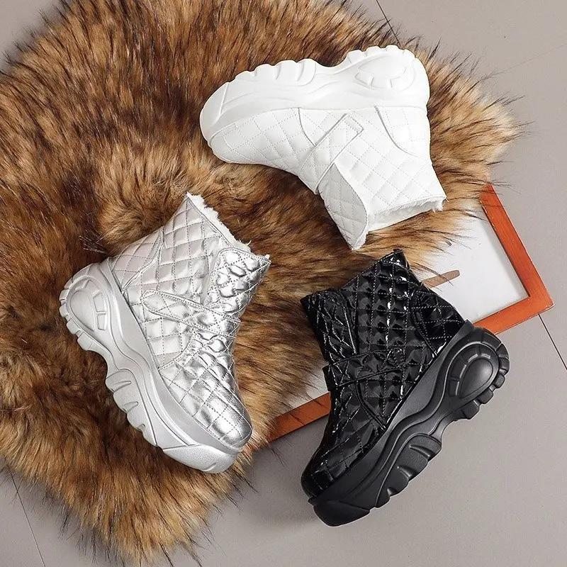 

Platform Sneakers Winter Warm Shoes Women Snow Boots 2023 New Female Causal Shoes White Ankle Boots Sneakers