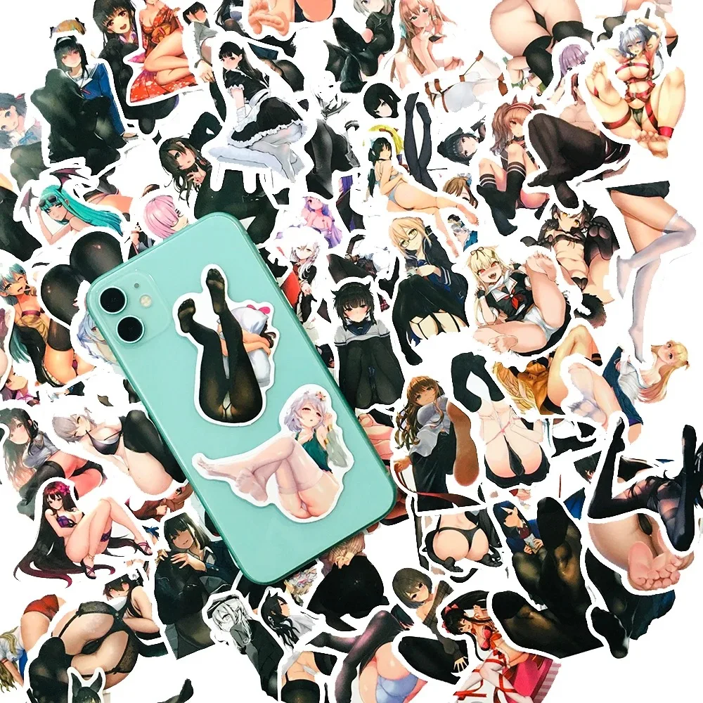 

10/30/50PCS Dirty and Sexy Black Silk Foot Sticker Laptop Luggage, Skateboard, Guitar, Car DIY Cartoon Sticker Toy