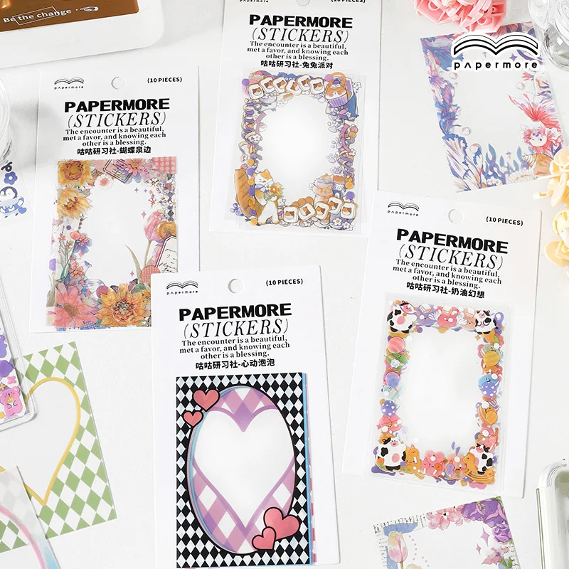 

10sheet Diy Decorative Adhesive Stickers Scrapbooking Skateboard Stationery Creative Album Phone Hand Account Decor New 2022